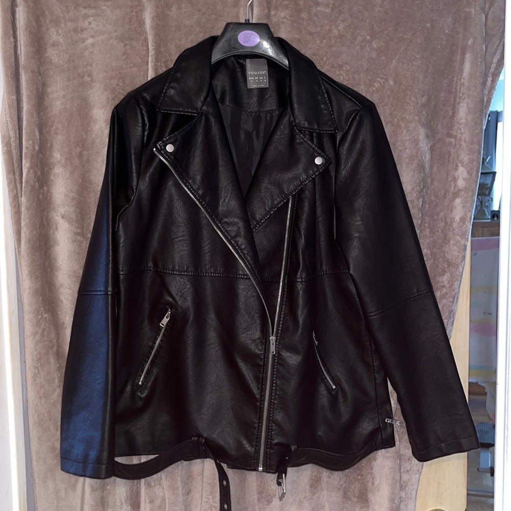 Primark Motorcycle  Belted Vegan Leather with zippers NWOT